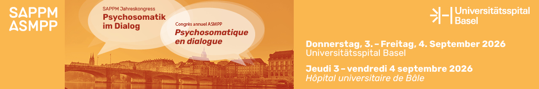 Header Banner für die Konferenz: SAPPM Jahreskongress 2026. Diese geht vom 16. Oktober 2025 bis 5. September 2026 in Universitätsspital Basel.