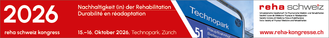 Header Banner für die Konferenz: reha schweiz kongress 2026. Diese geht vom 15. Oktober 2026 bis 16. Oktober 2026 in TECHNOPARK, Zürich.