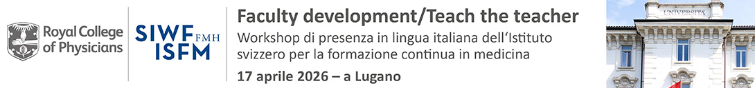 Header banner for the conference: SIWF/RCP Teach-the-Teacher Workshop Lugano April 2026. This goes from 17 April 2026 to 17 April 2026 in Lugano.
