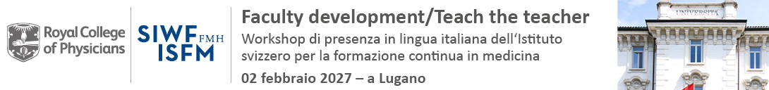 Header banner for the conference: SIWF/RCP Teach-the-Teacher Workshops Lugano Februar 2027. This goes from 2 February 2027 to 2 February 2027.