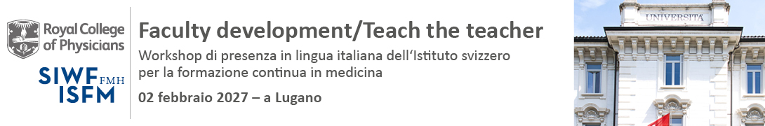 SIWF/RCP Teach-the-Teacher Workshops Lugano Februar 2027